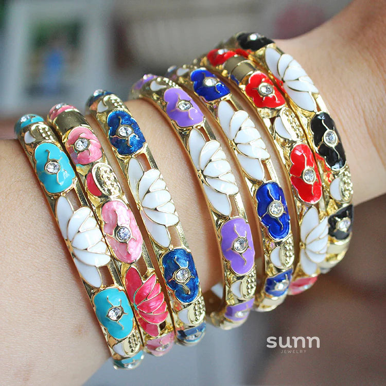 Sunshine Lotus Enamel Bracelet