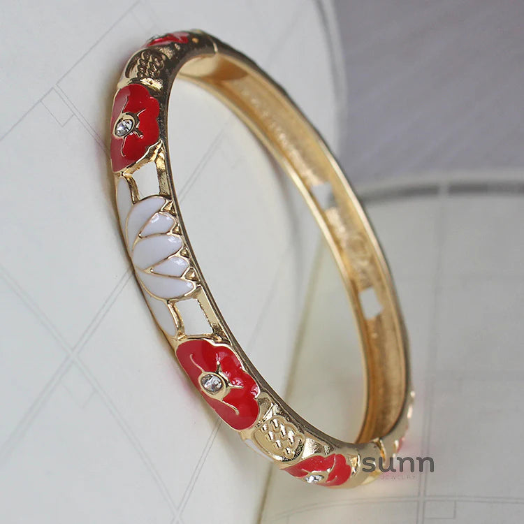 Sunshine Lotus Enamel Bracelet