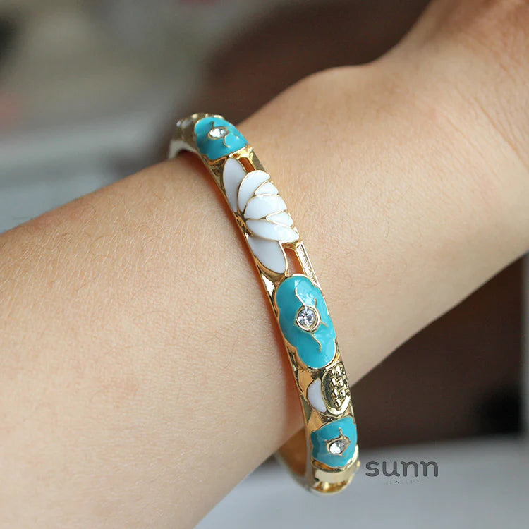 Sunshine Lotus Enamel Bracelet