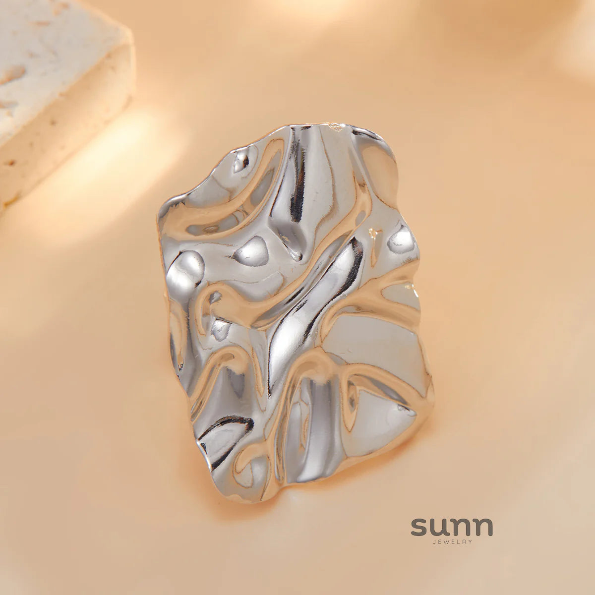 Suzanna Crinkled Open Ring
