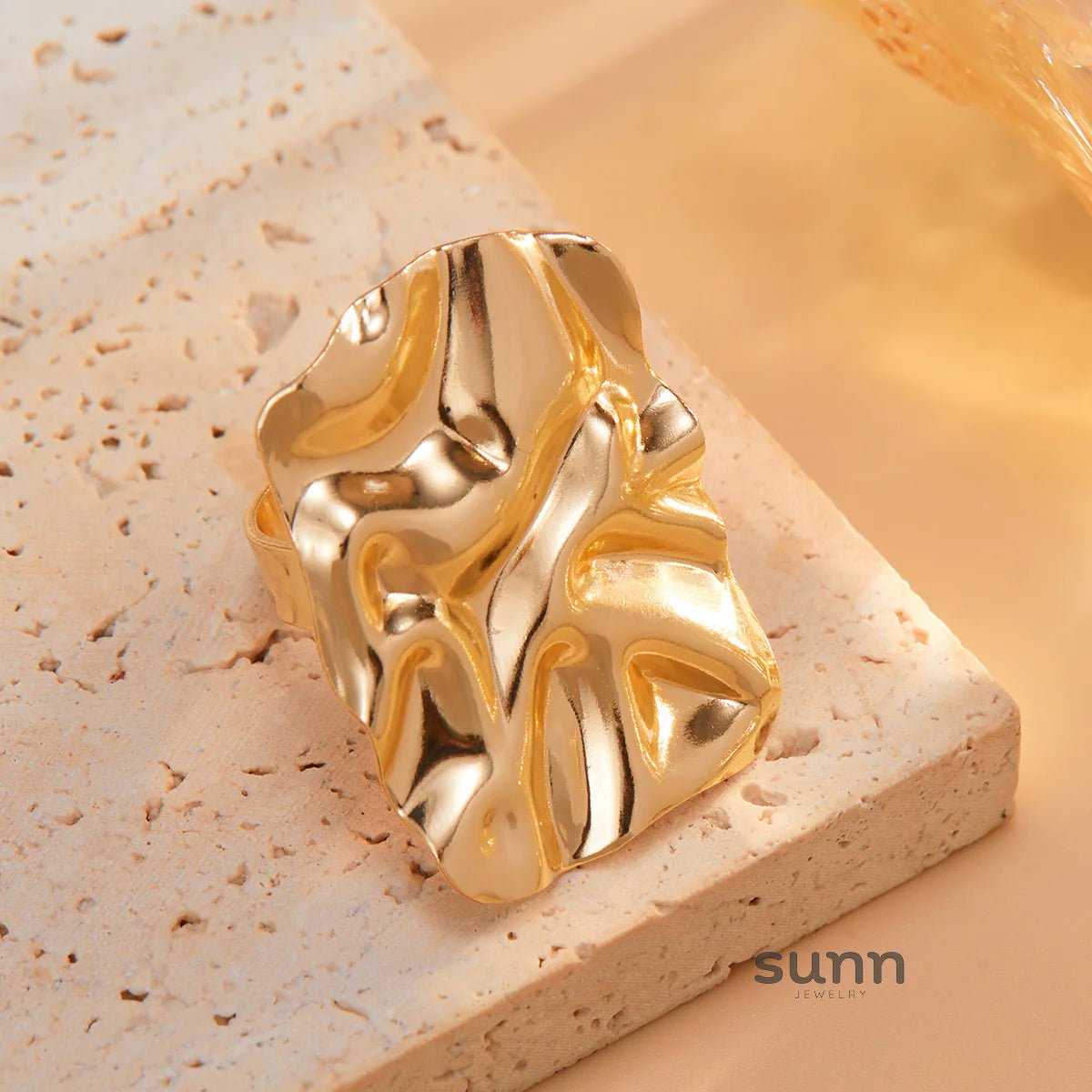 Suzanna Crinkled Open Ring