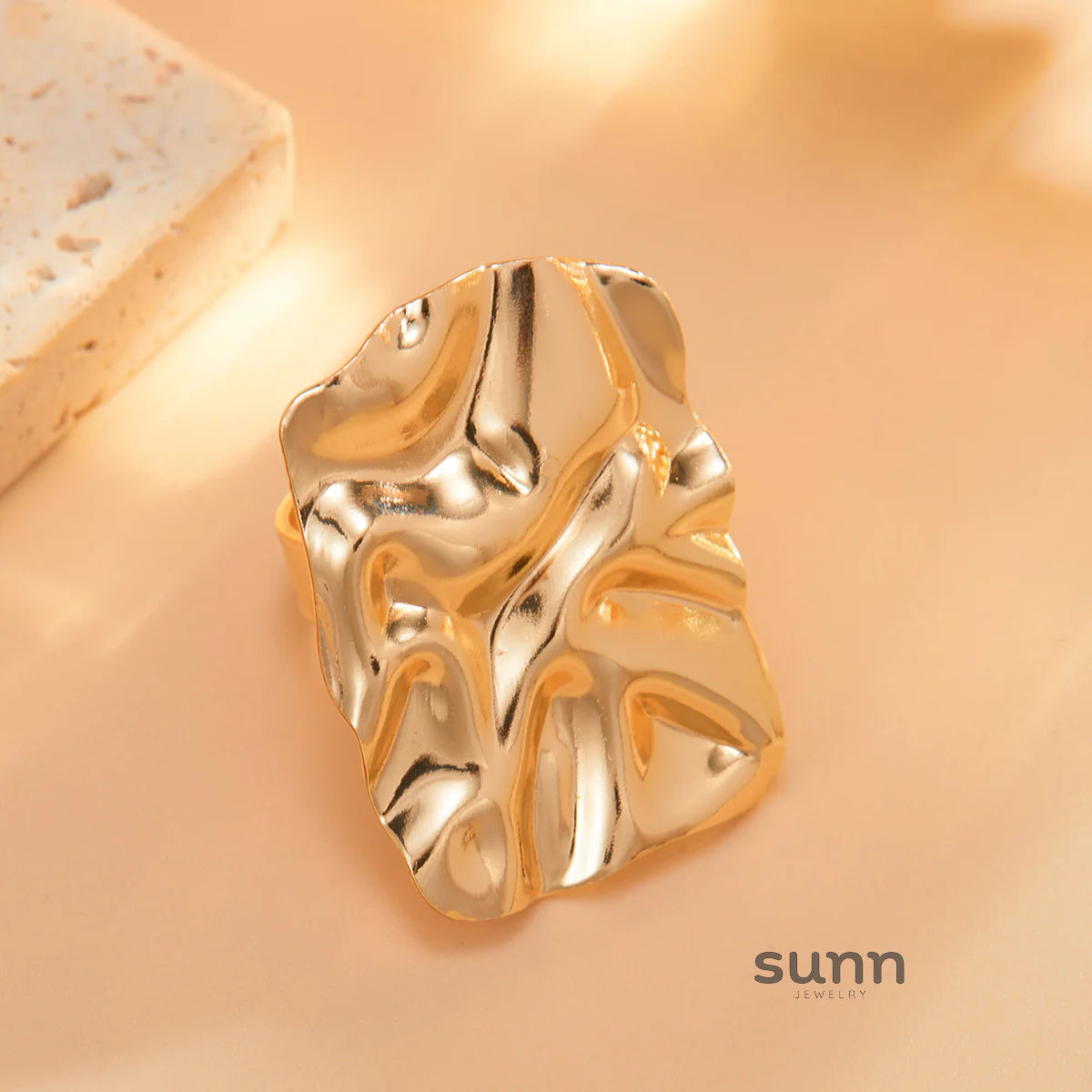 Suzanna Crinkled Open Ring