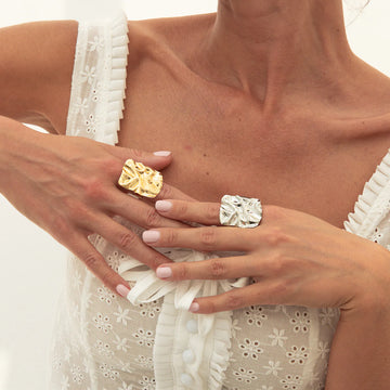 Suzanna Crinkled Open Ring