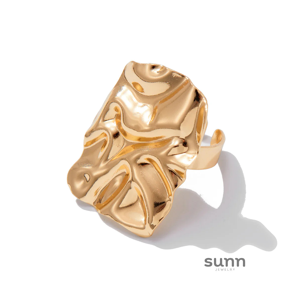 Suzanna Crinkled Open Ring
