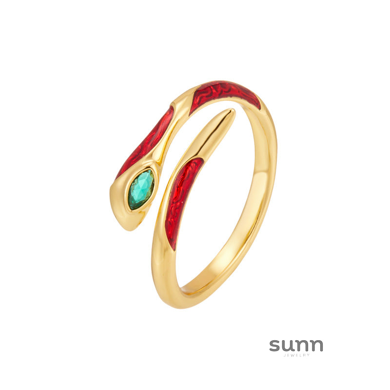 Suzanna Lucky Enamel Serpent Ring [7UI3QIUZ]
