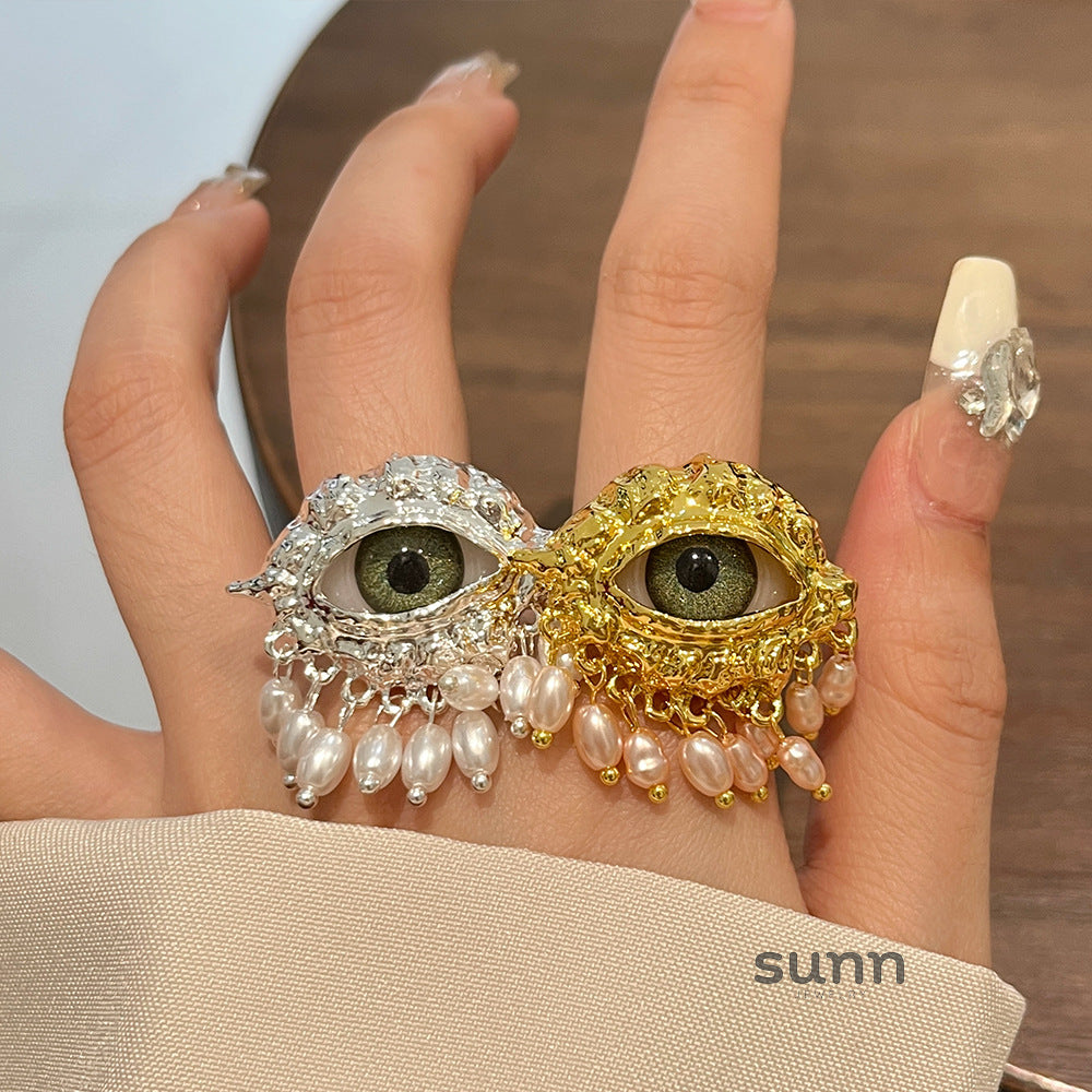 Svea Evil Eye Tassel Ring [MGW08P89]
