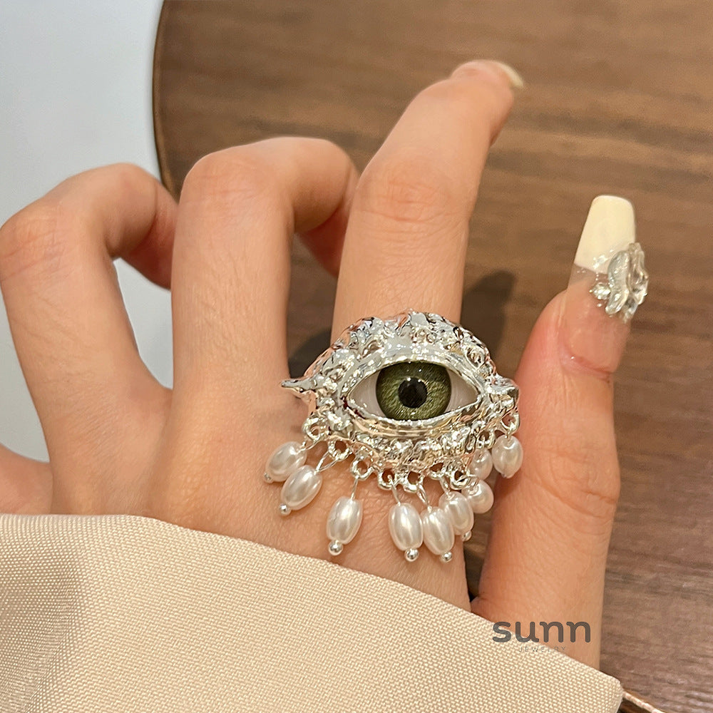 Svea Evil Eye Tassel Ring [7K7L6I61]
