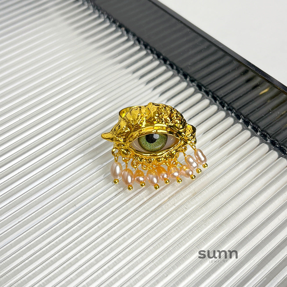 Svea Evil Eye Tassel Ring [7JM60ZM6]