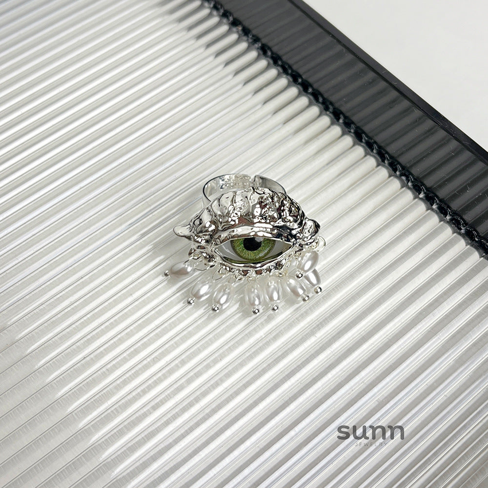 Svea Evil Eye Tassel Ring [2BH5T1M2]