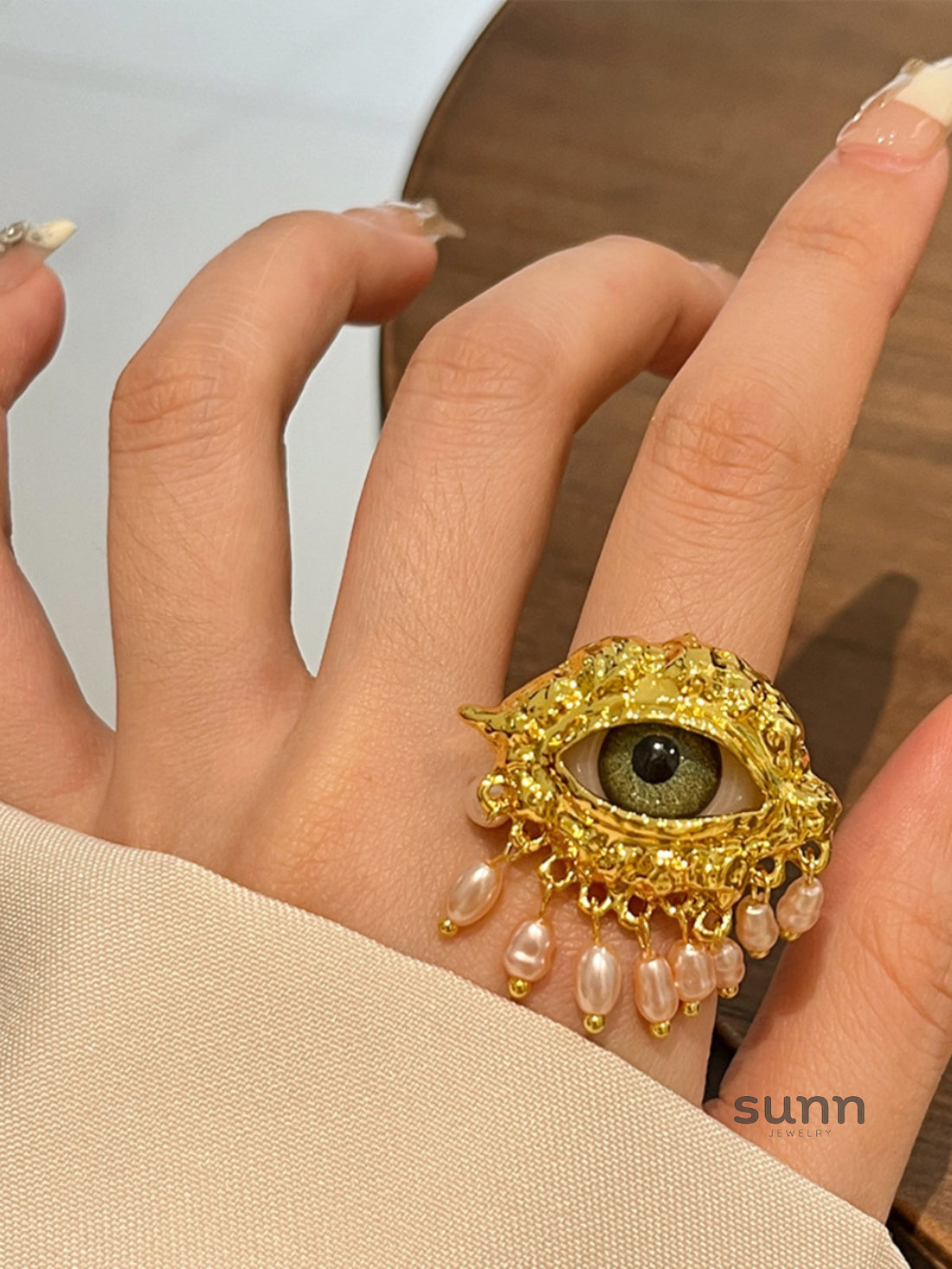 Svea Evil Eye Tassel Ring [HSLZRPF9]