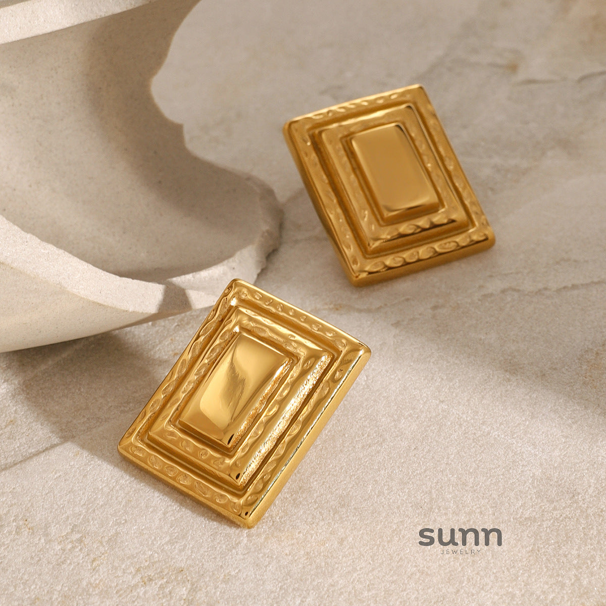 Svetlana Layered Geometric Earrings [MQED6N72]
