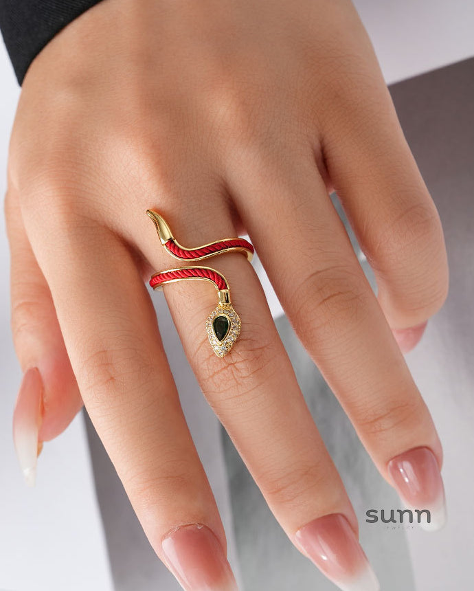 Swayze Serpent Zircon Open Ring [CP9ZYSLD]