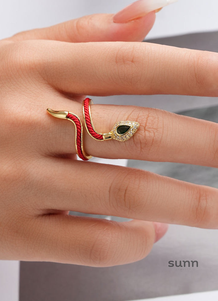 Swayze Serpent Zircon Open Ring [IOAUYKUI]