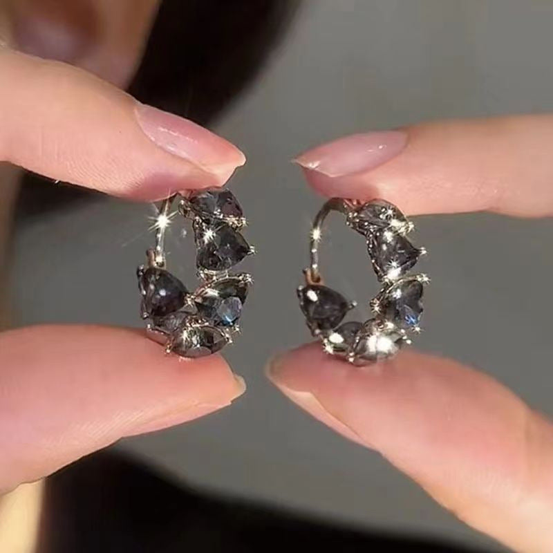Swayzie Golden Sparkle Heart Earrings [YCHZ1I62]