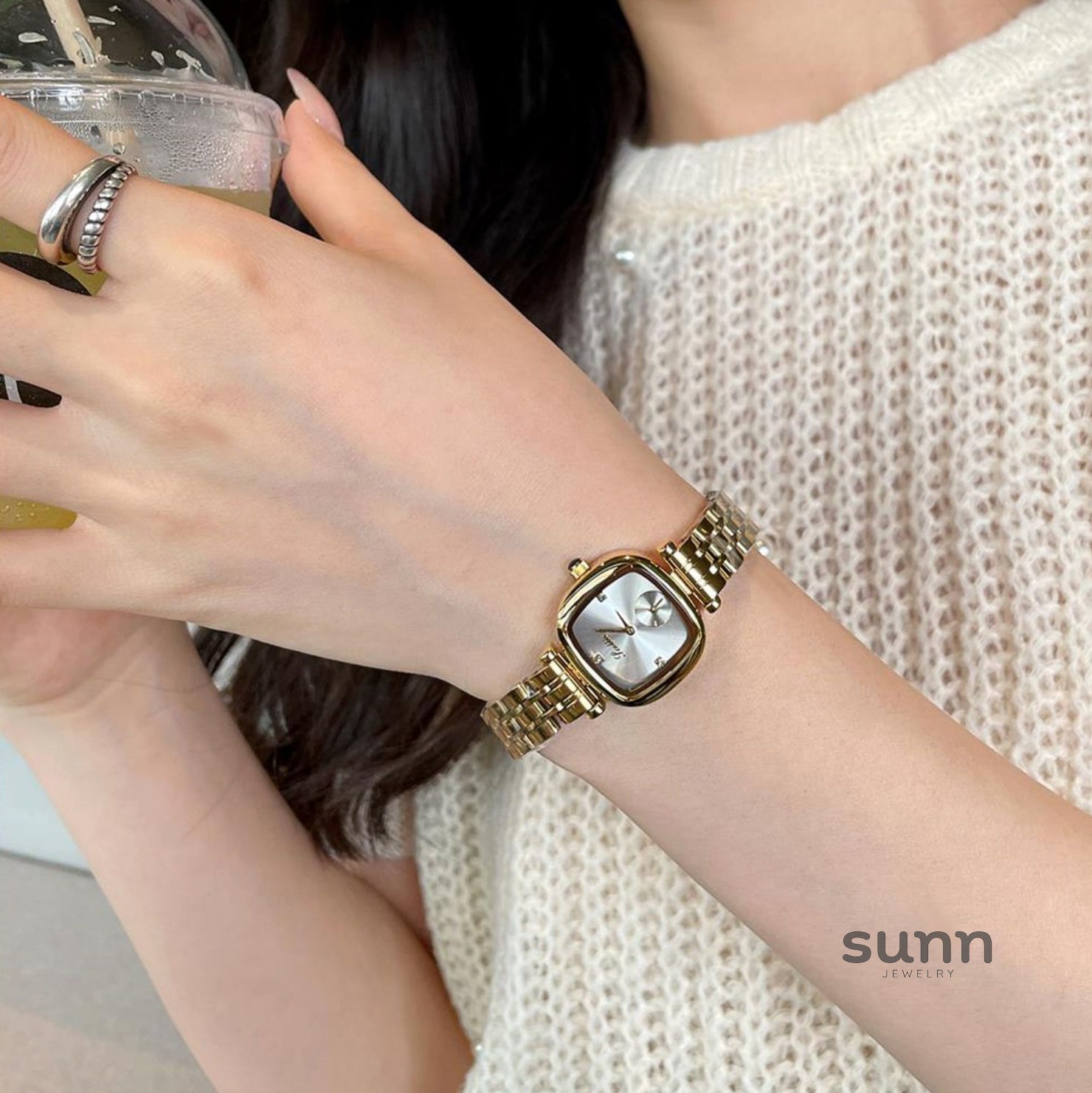 Sylvana Square Steel Watch [SWLS2MSG]