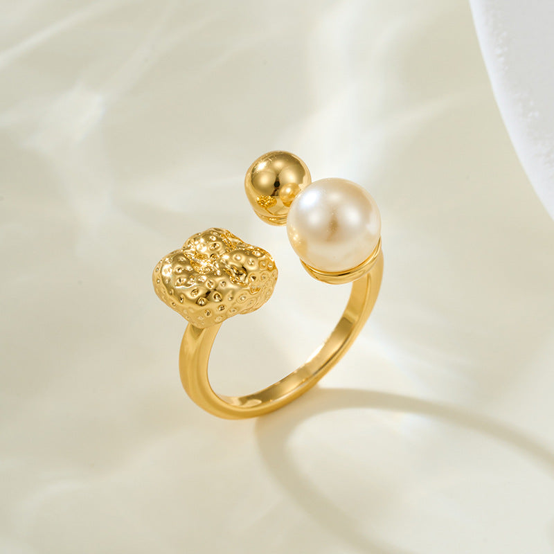Syncere Textured Pearl Ring [R08IXKU0]