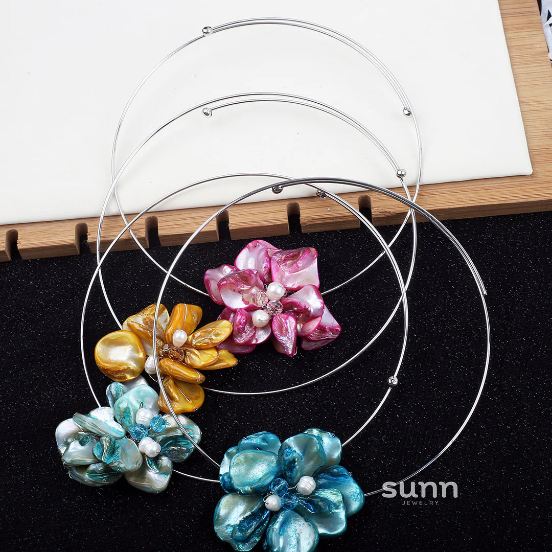 Taelyn Baroque Floral Pearl Choker