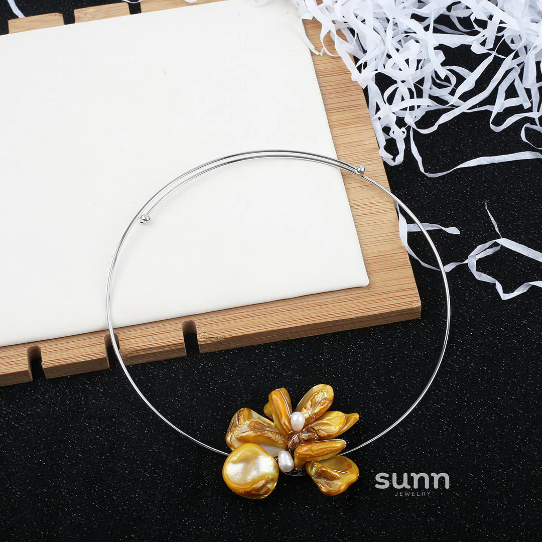 Taelyn Baroque Floral Pearl Choker