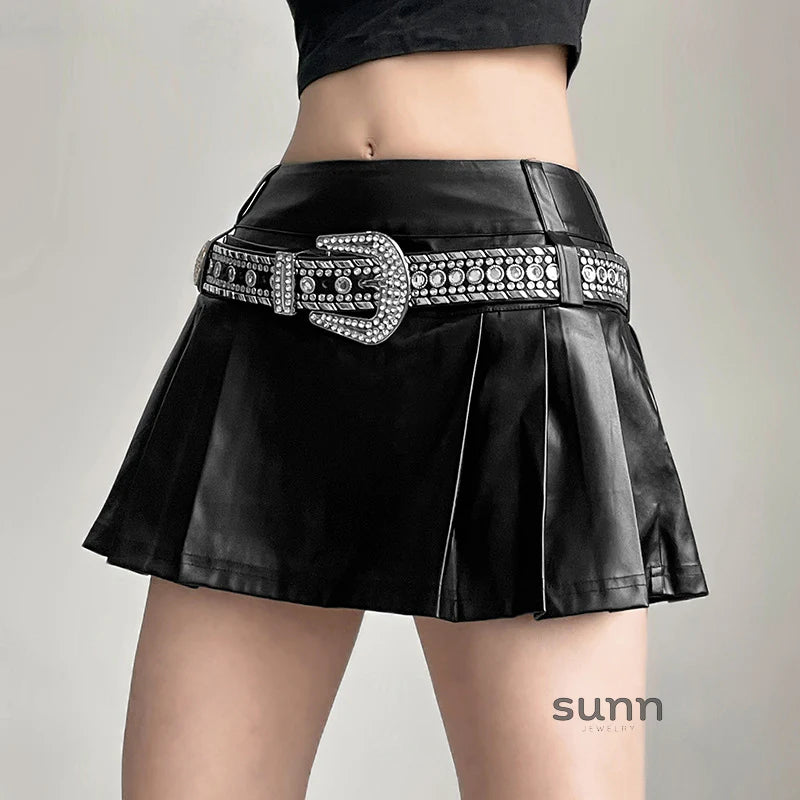 Taelyn Y2K Rhinestone Belt