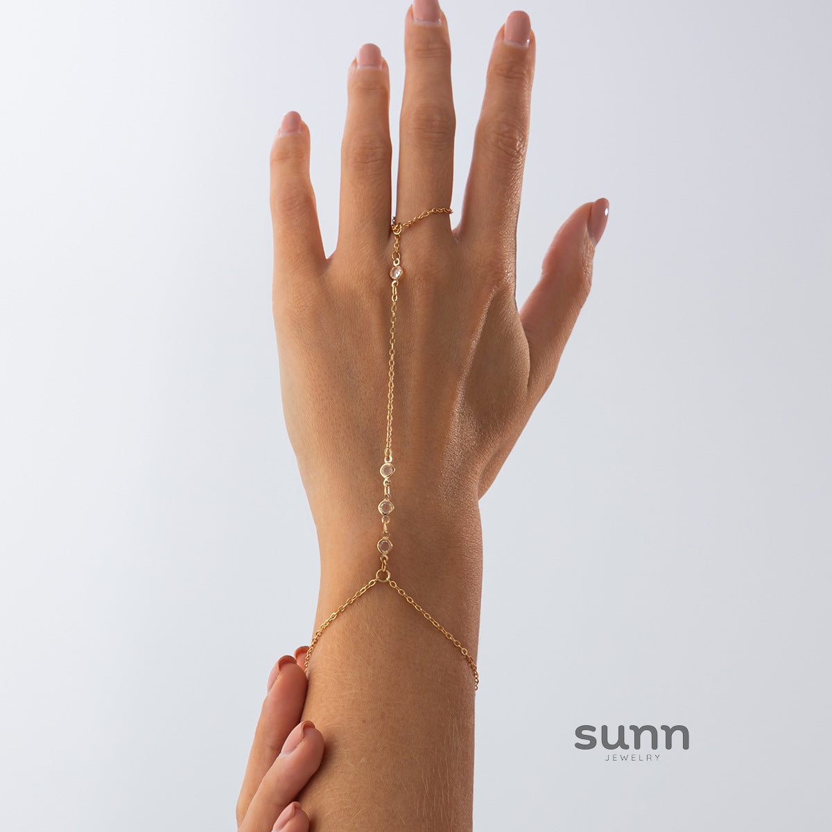 Tahiry Layered Rhinestone Hand Chain [ANOE9DL7]