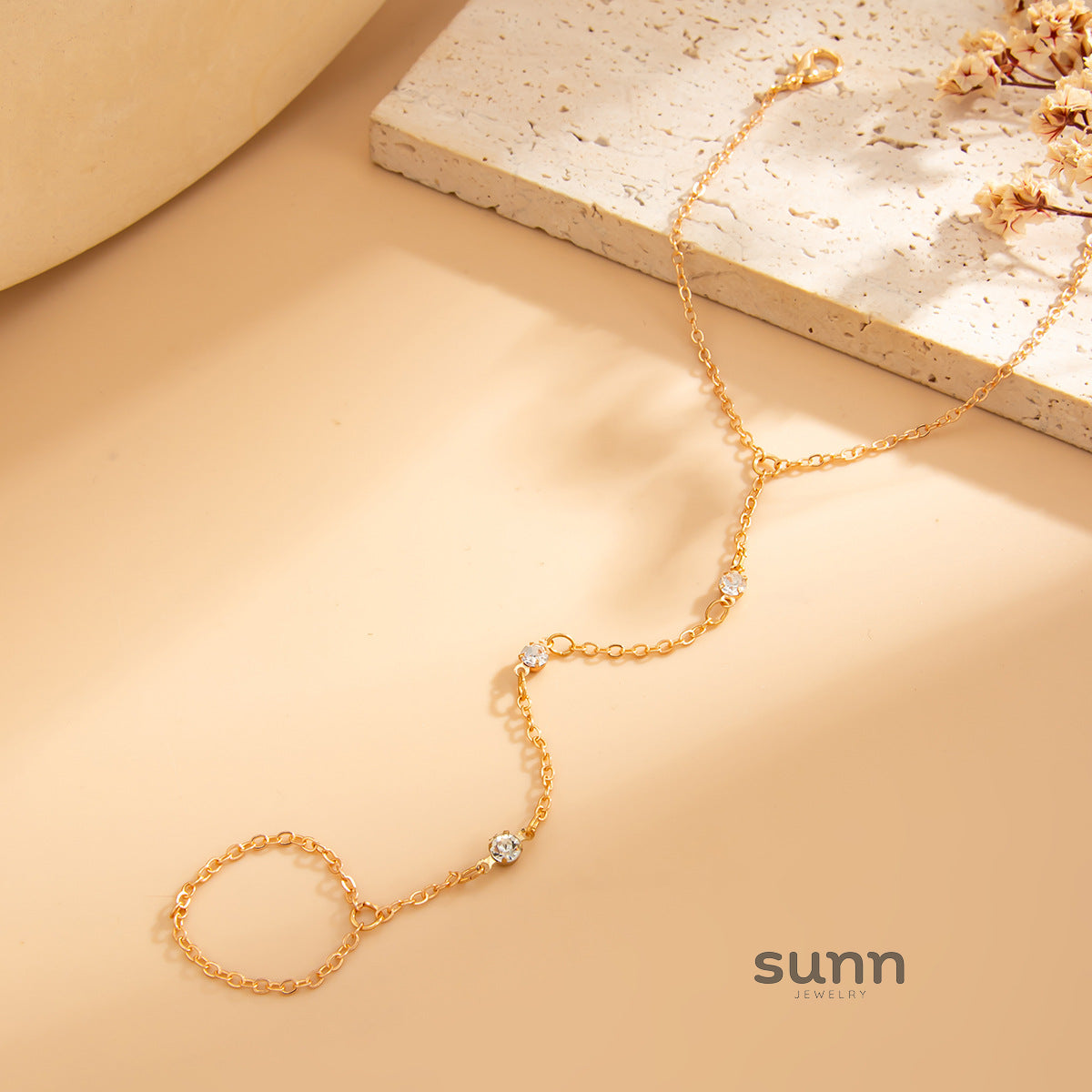 Tahiry Layered Rhinestone Hand Chain [OJEHG9JF]