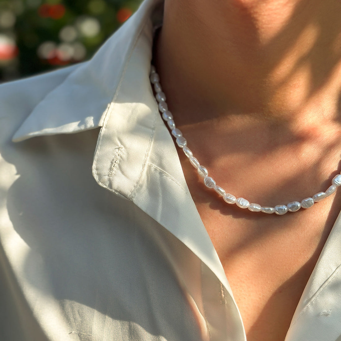 Tahiry Men's Baroque Pearl Necklace [HMV761WL]