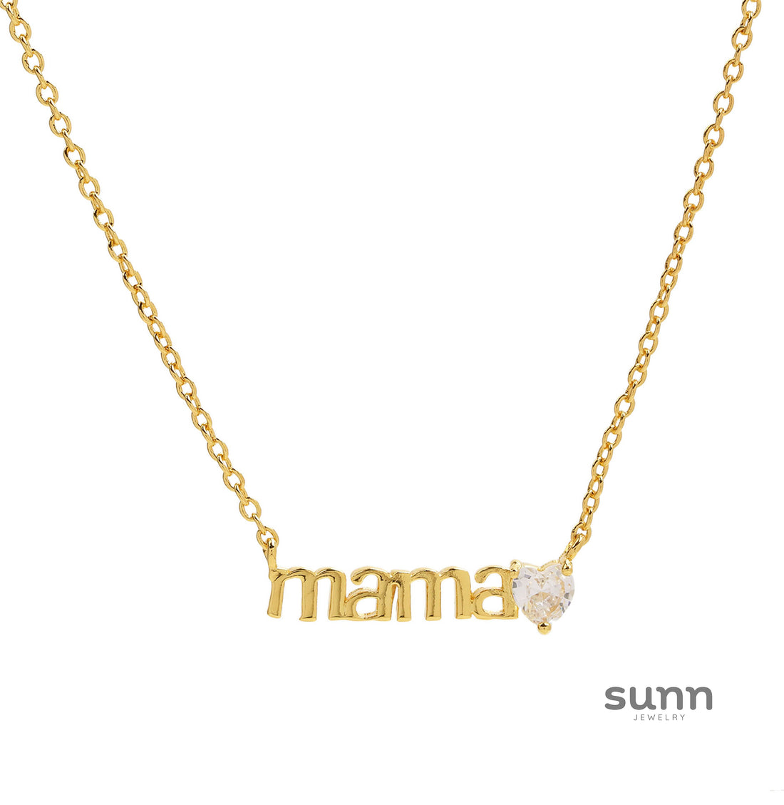 Takiyah Mama Pave Heart Necklace [KSI88CNO]