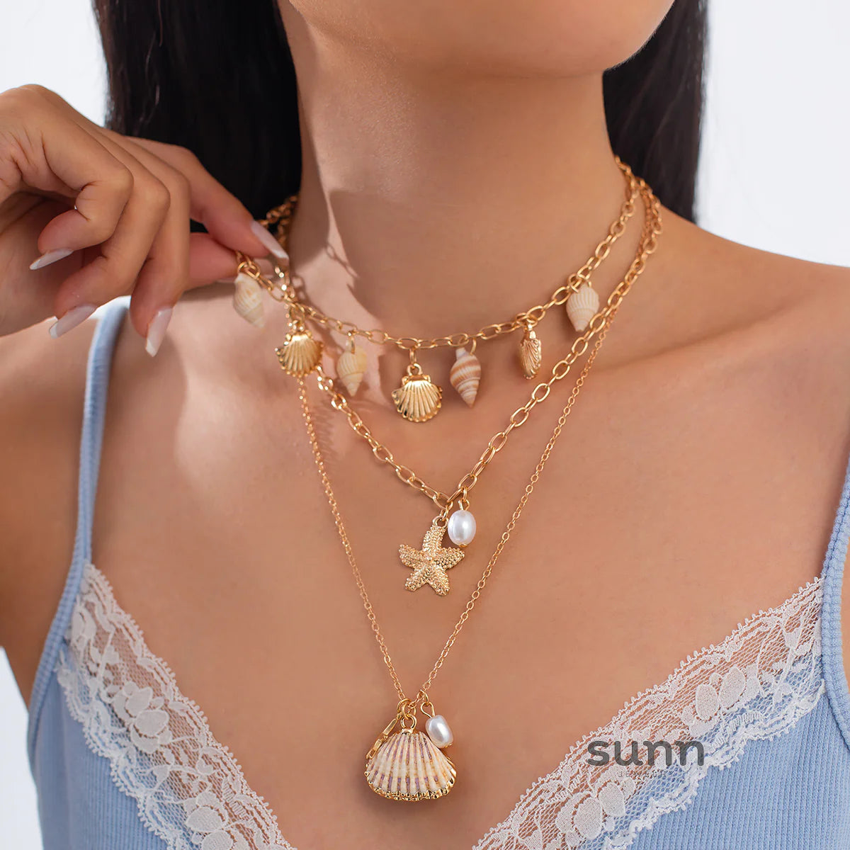 Taleah Layered Shell Necklace Set