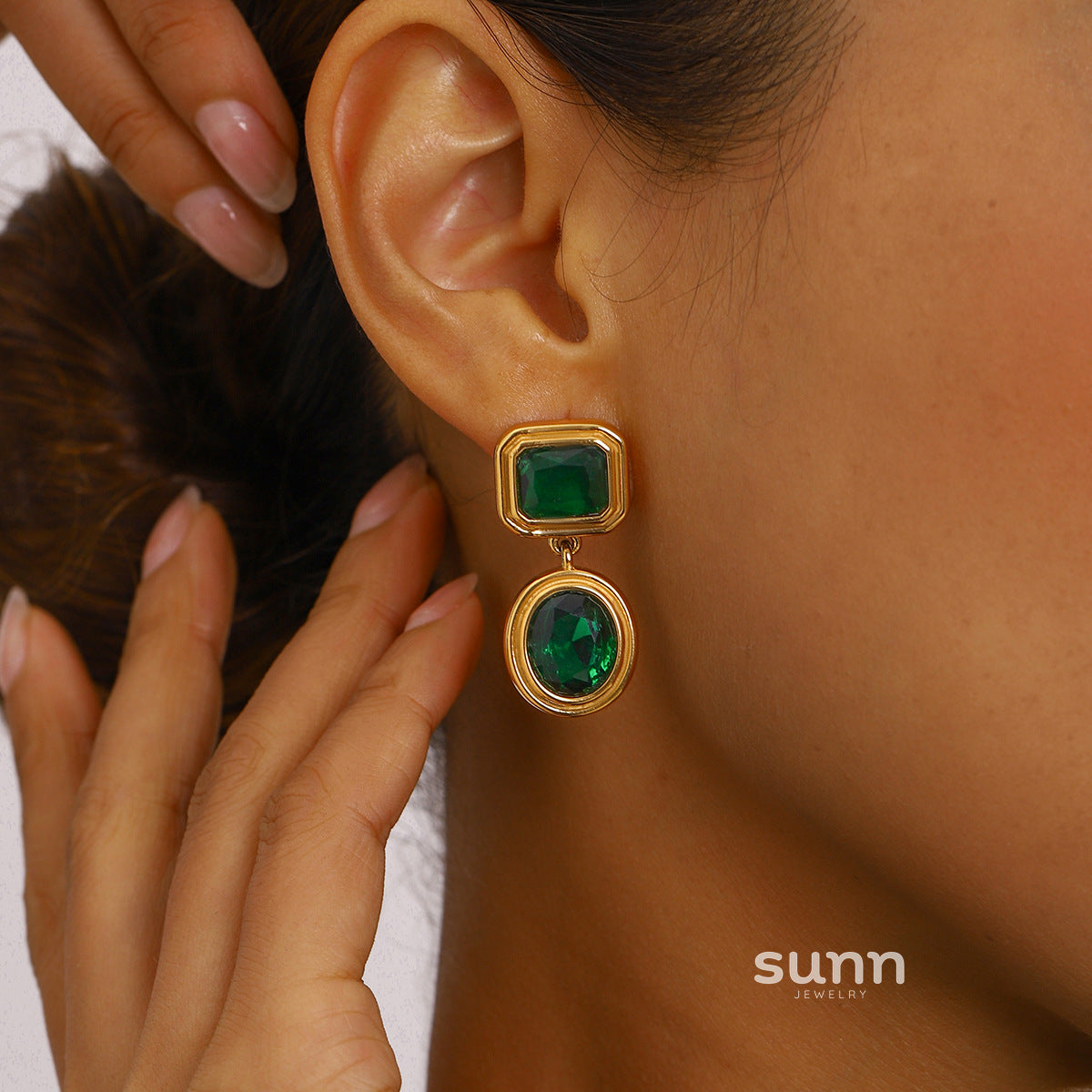 Tali Geometric Zircon Earrings [CPSUCJIC]