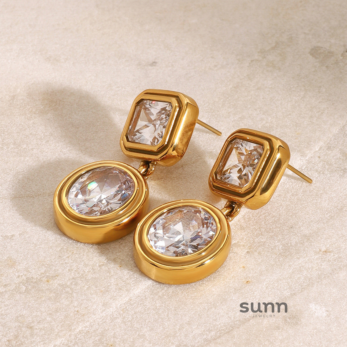 Tali Geometric Zircon Earrings [A0IC29YK]