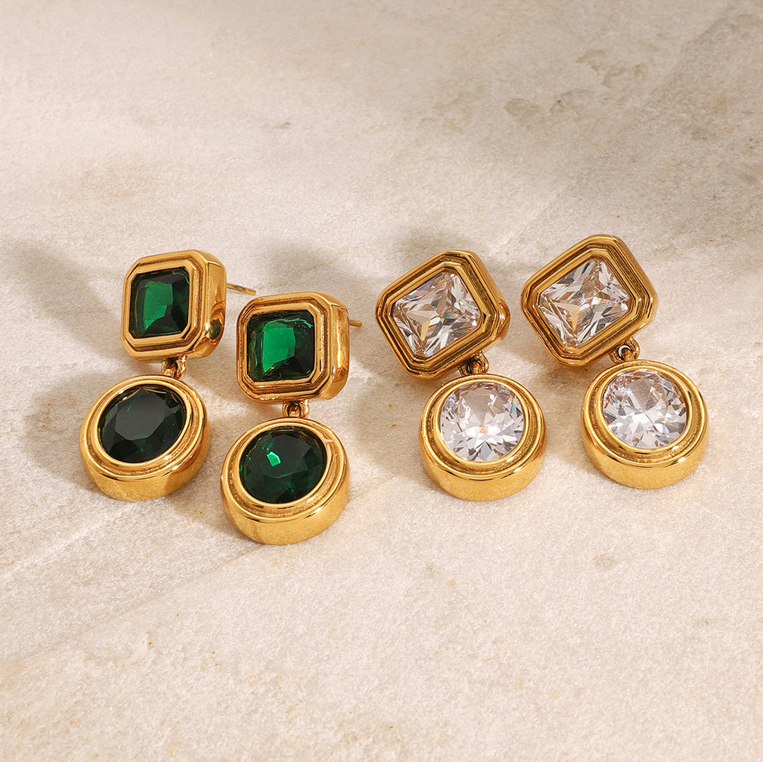Tali Geometric Zircon Earrings [CYNF2MHL]