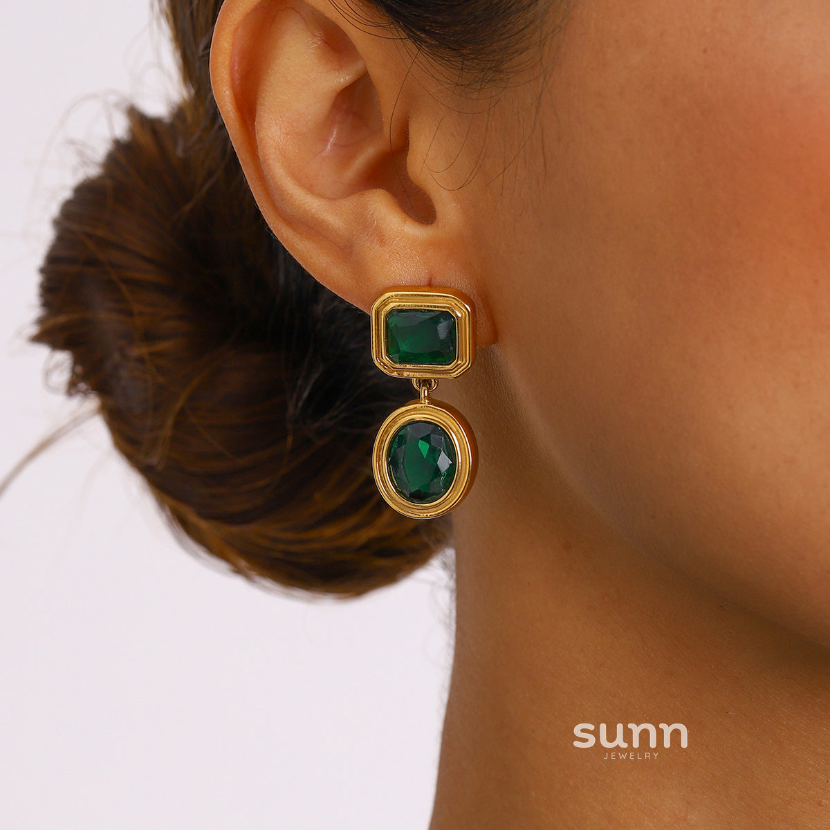 Tali Geometric Zircon Earrings [PLHR4D0H]