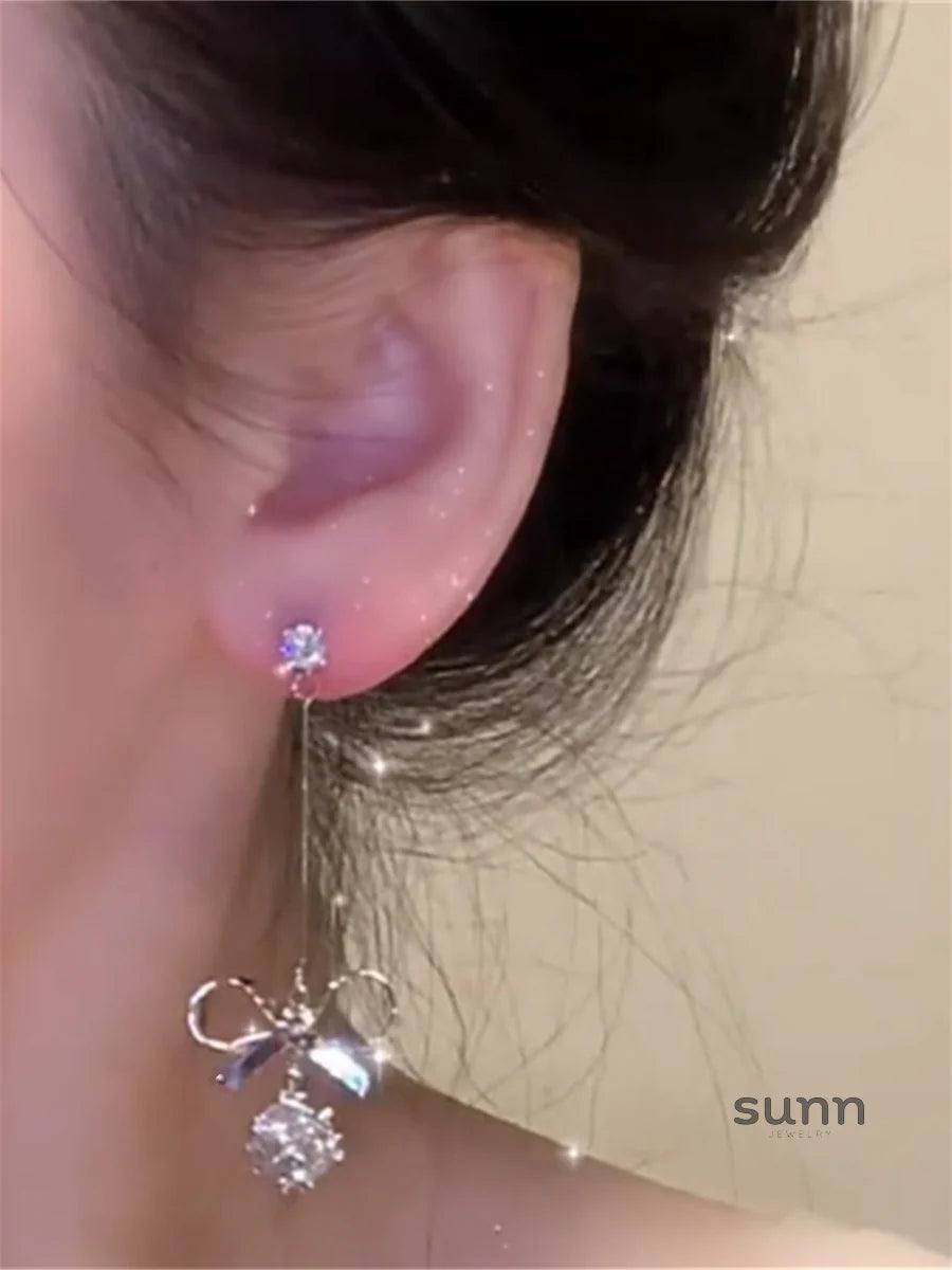 Tali Waterdrop Bow Dangle Earrings