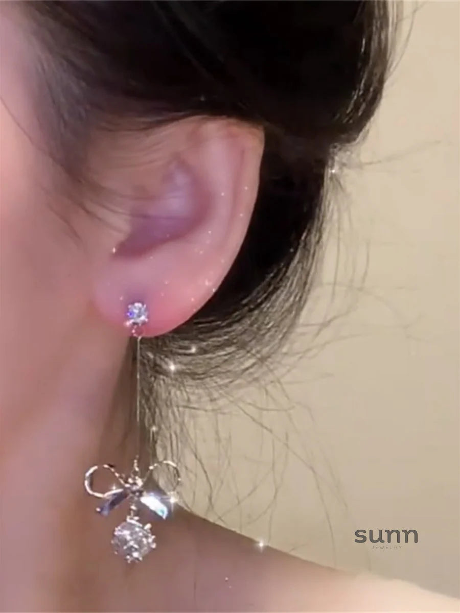 Tali Waterdrop Bow Dangle Earrings