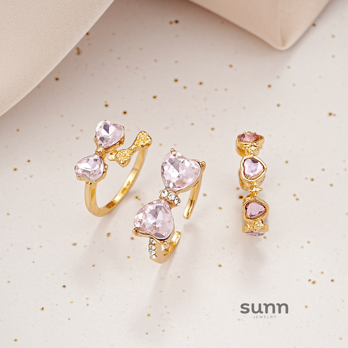 Talia Delicate Butterfly Ring Set [34006VHP]