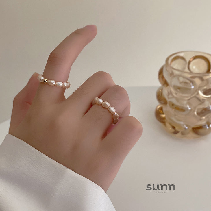 Talitha Gold Pearl Ring [NF7U51YS]