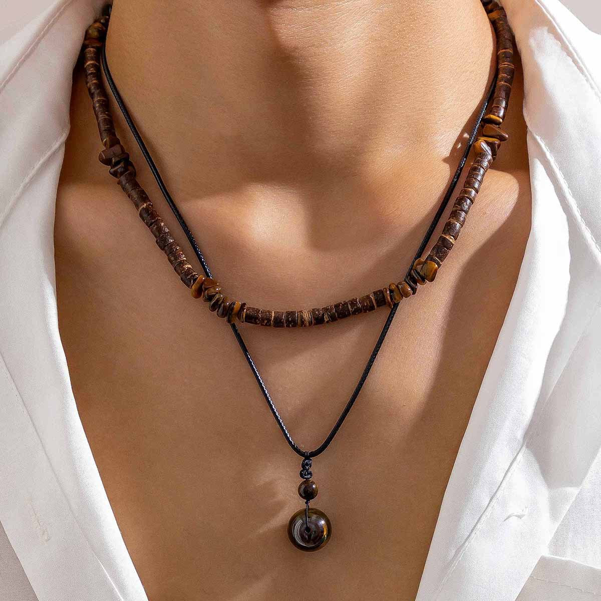 Taliya Wax Cord Layered Necklace Set