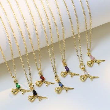 Taliyah Zircon Rose Pendant Necklace [HVTVKR8U]