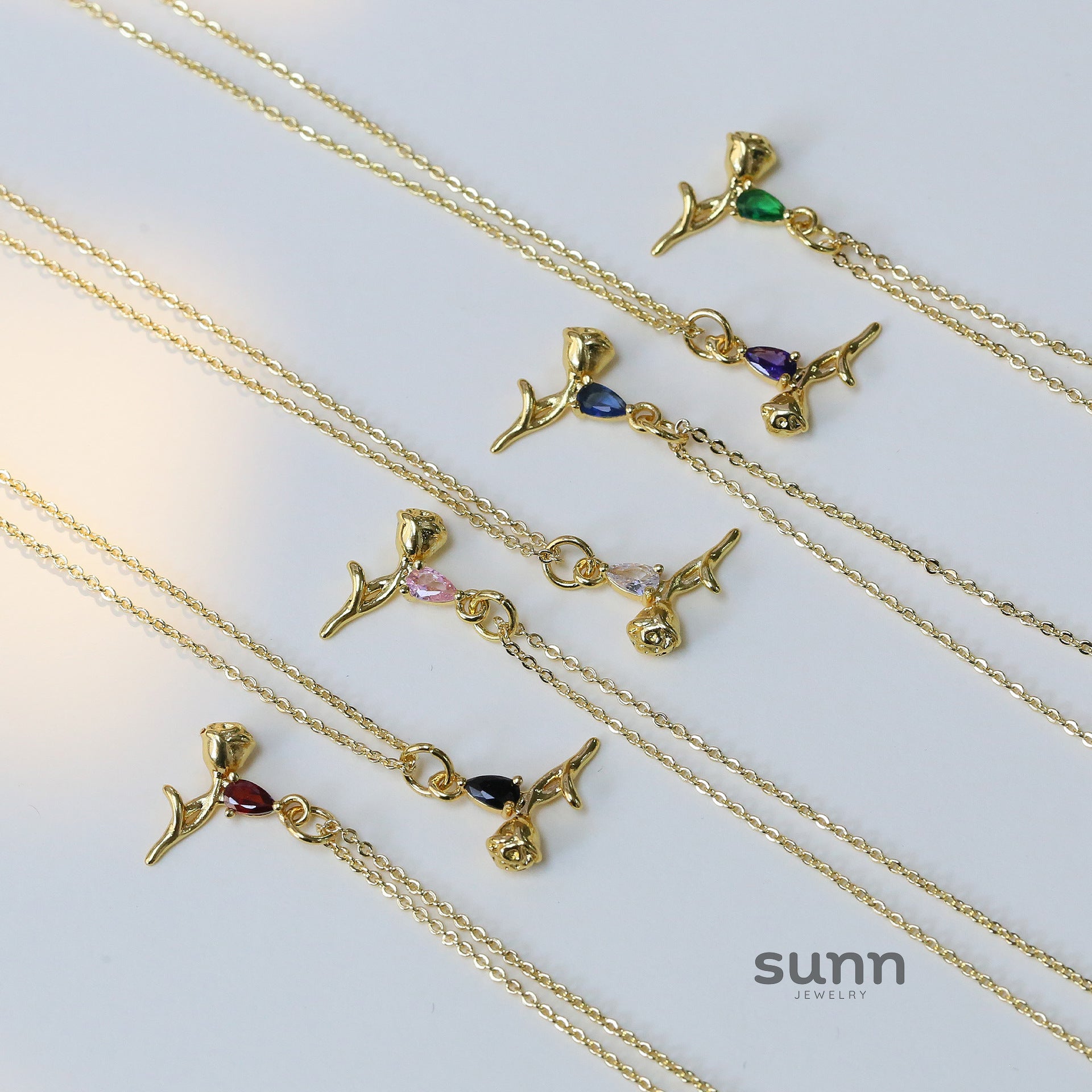Taliyah Zircon Rose Pendant Necklace [GLL7WKHJ]