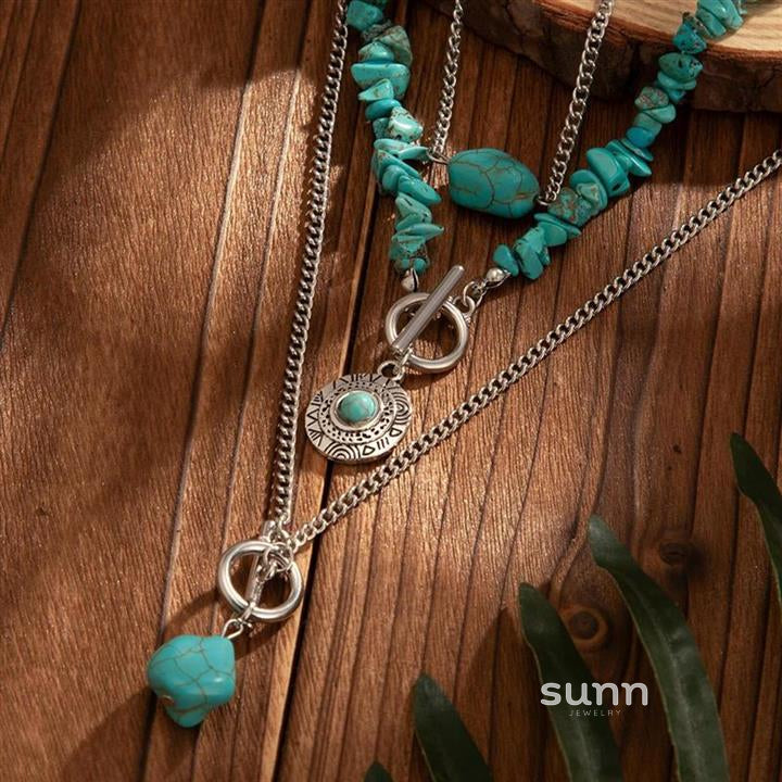 Tamara Layered Turquoise Necklace [0N1TLTSR]