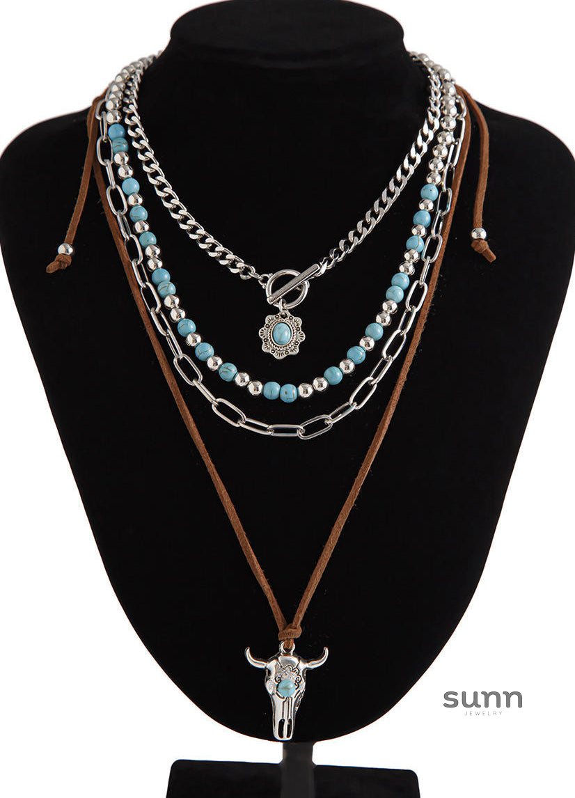 Tamara Layered Turquoise Necklace [DHE0SFT2]