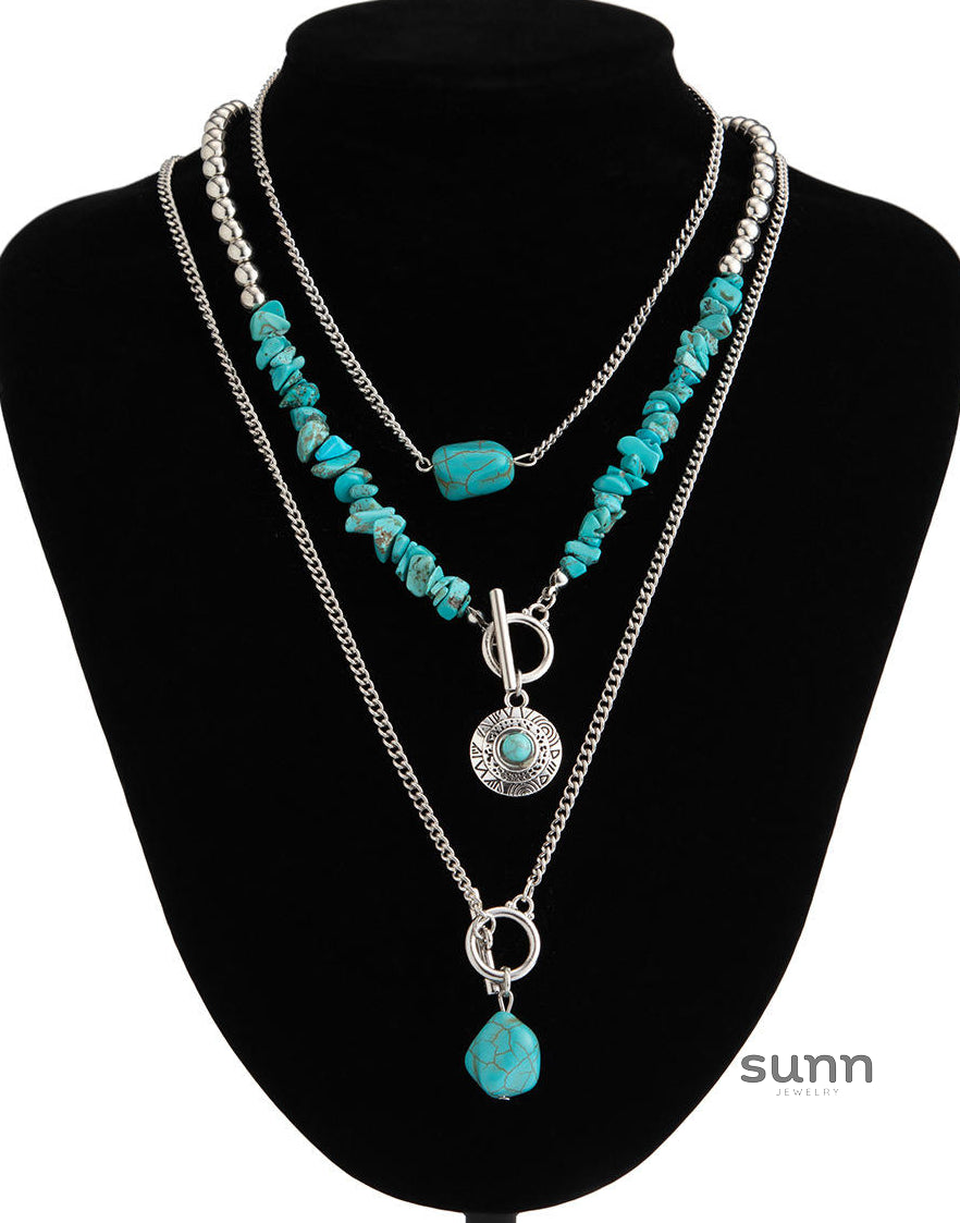 Tamara Layered Turquoise Necklace [UYMD4O8F]