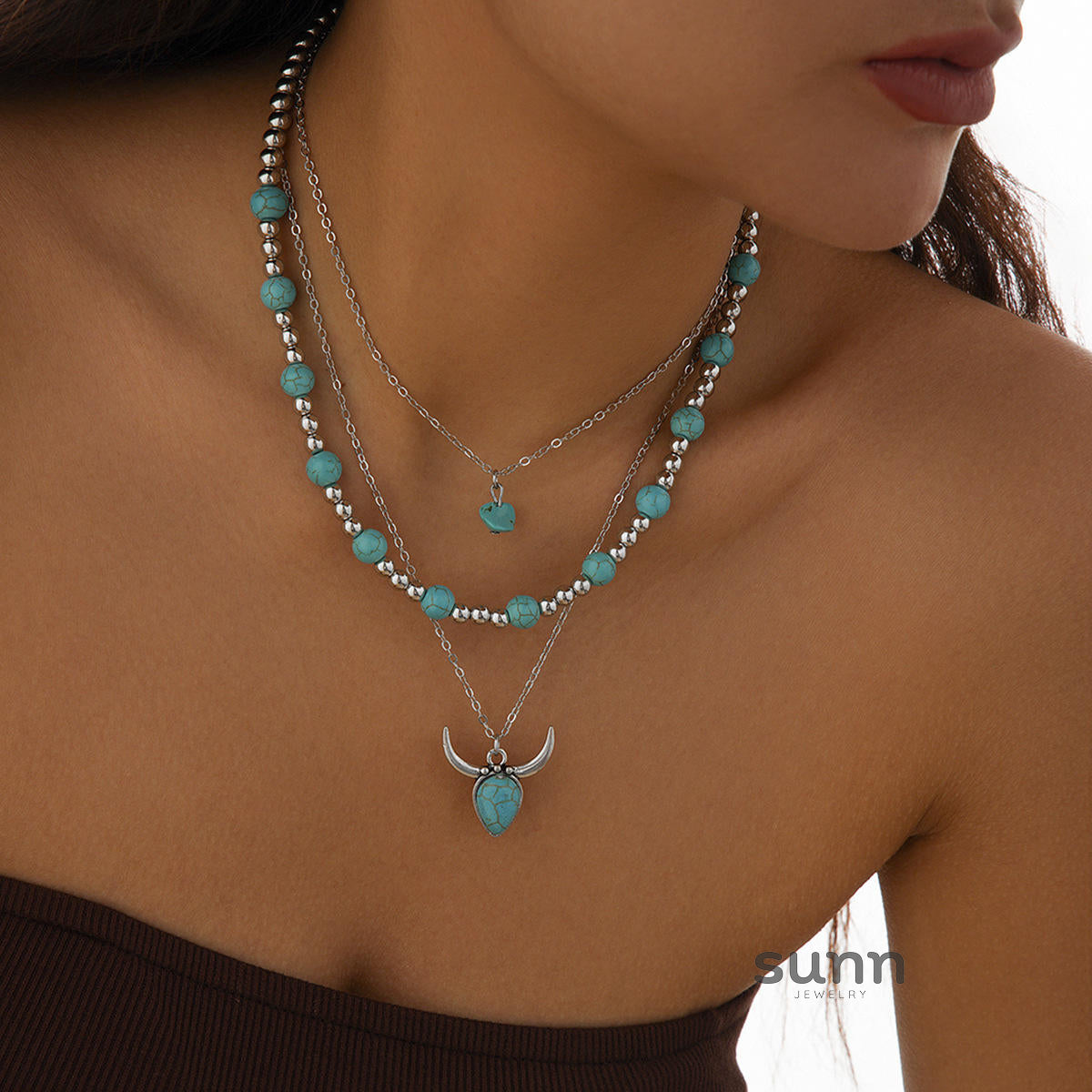 Tamara Layered Turquoise Necklace [HB6X6EFK]
