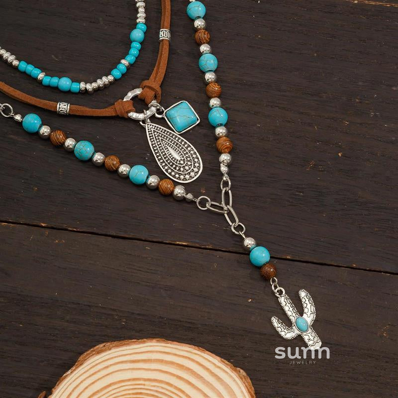 Tamara Layered Turquoise Necklace [UFAFGZE3]