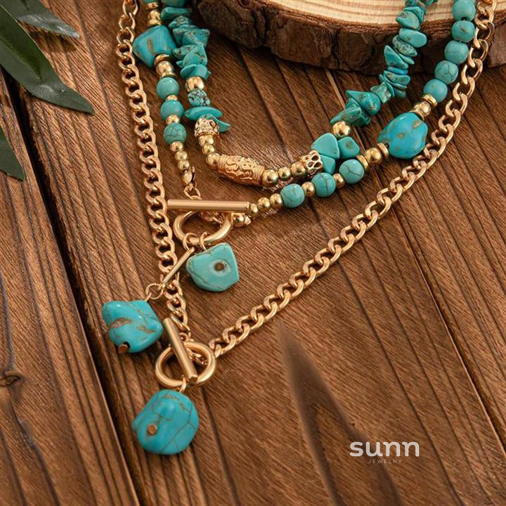 Tamara Layered Turquoise Necklace [6F53A04P]