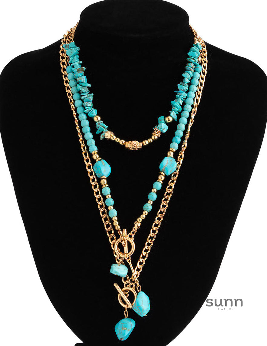 Tamara Layered Turquoise Necklace [DVYT95P8]