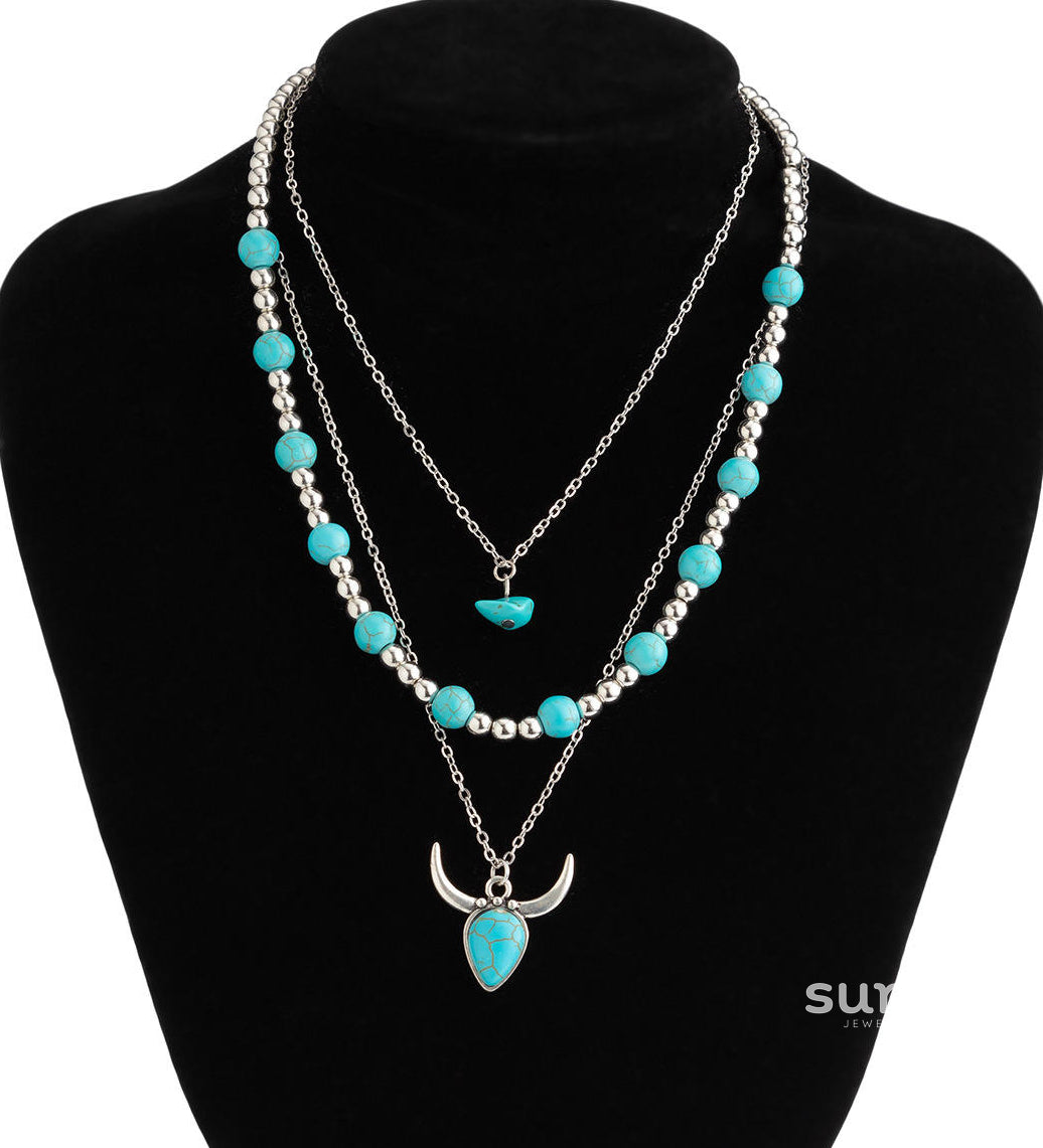 Tamara Layered Turquoise Necklace [3RSEO0RR]