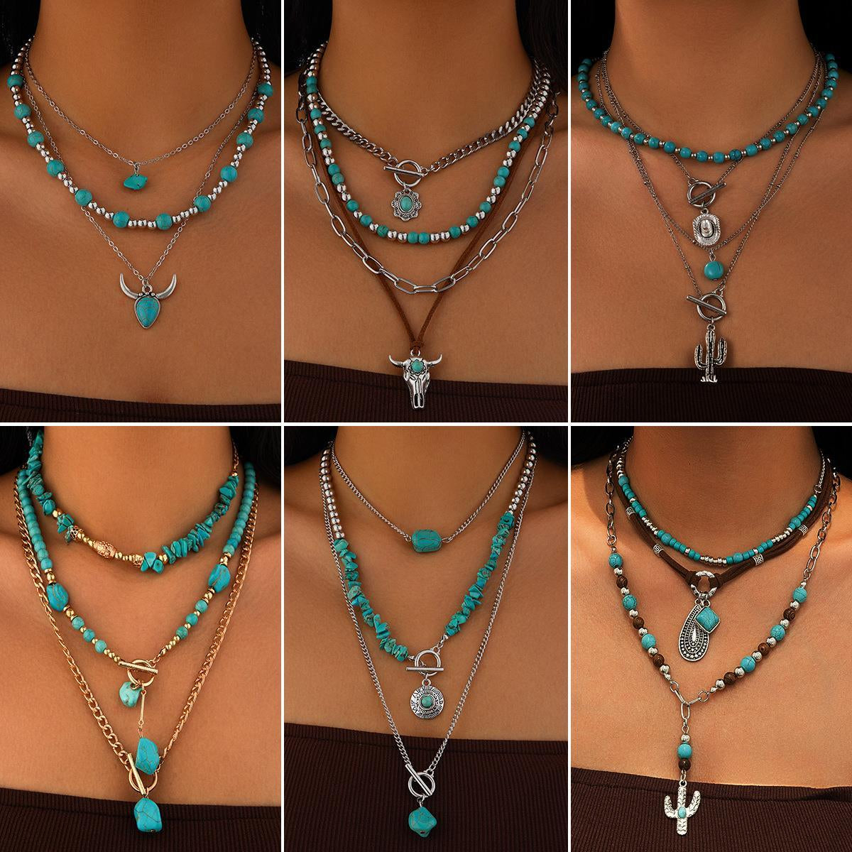 Tamara Layered Turquoise Necklace [TXR3PWI6]