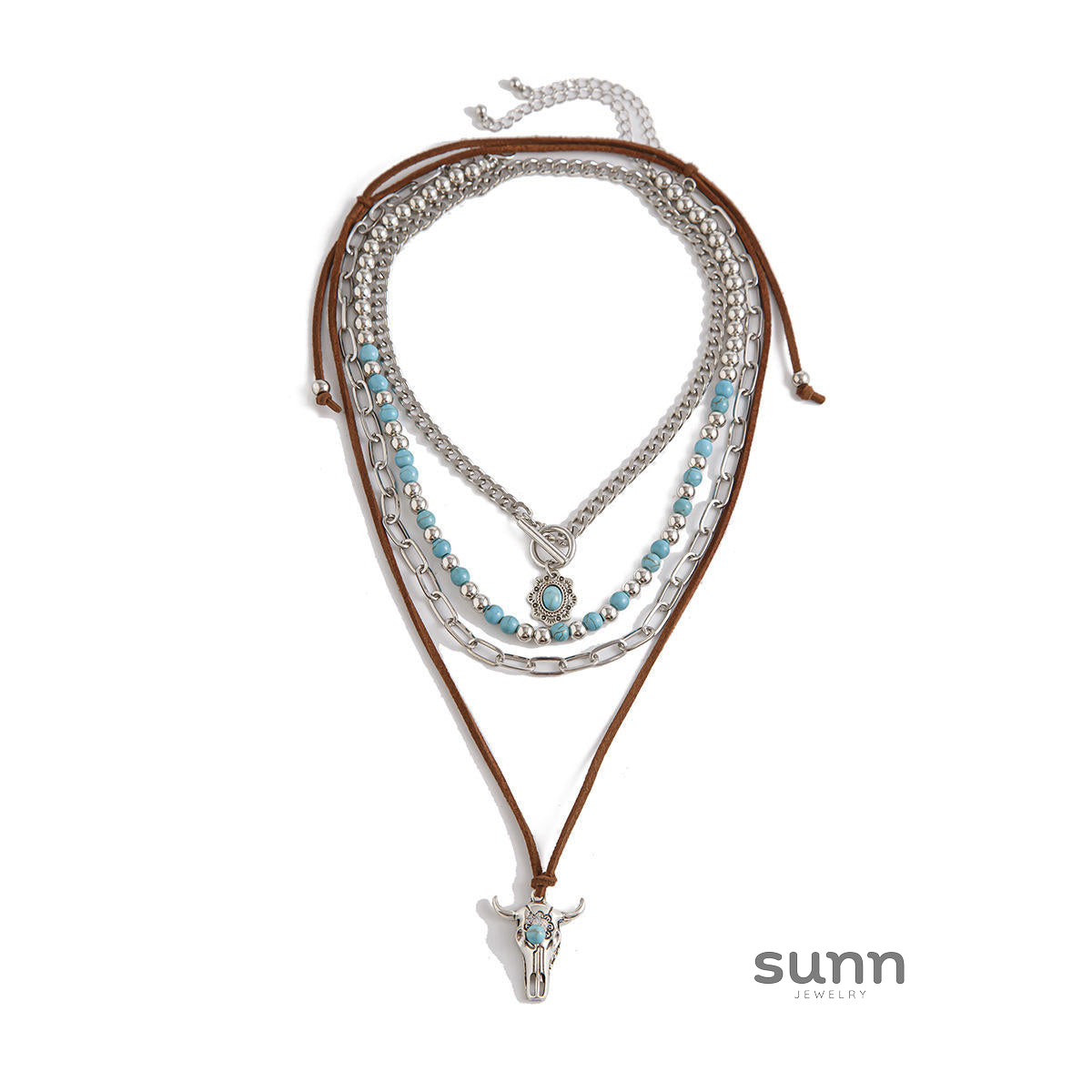 Tamara Layered Turquoise Necklace [ABGOF6BG]