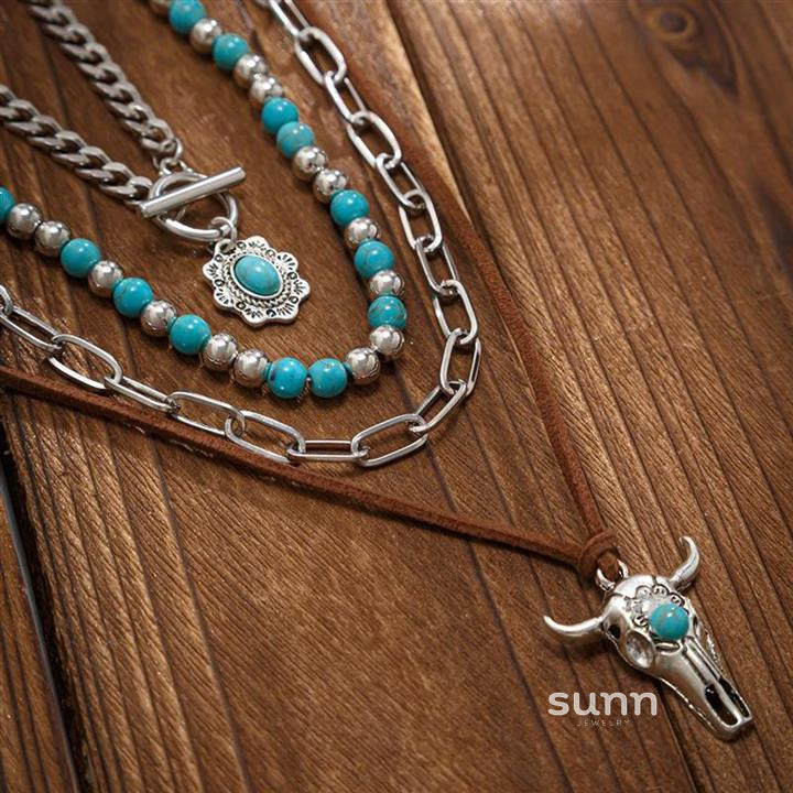 Tamara Layered Turquoise Necklace [PSATKA5J]